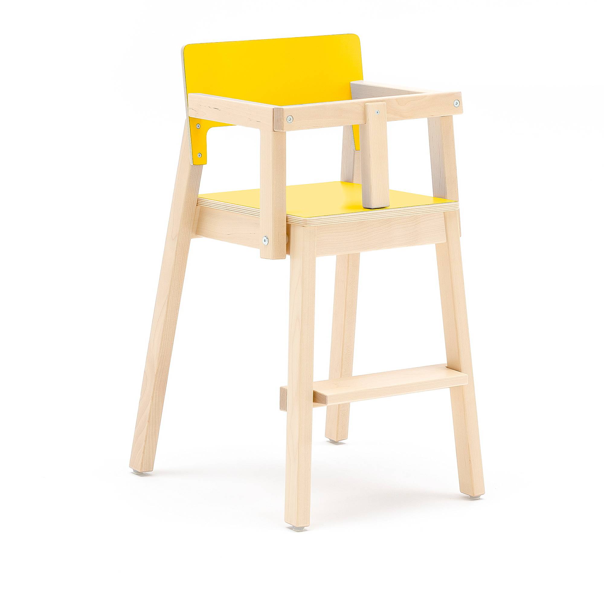 Hög barnstol LOVE, armstöd och bygel, höjd: 500 mm, gul laminat