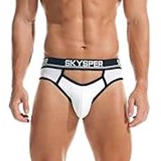 SKYSPER Jockstrap Stringtrosa Underwear Suspension Underkläder Bekväm Sport Fitness Party Cykling Fotboll ect, 28sk-vit, XL