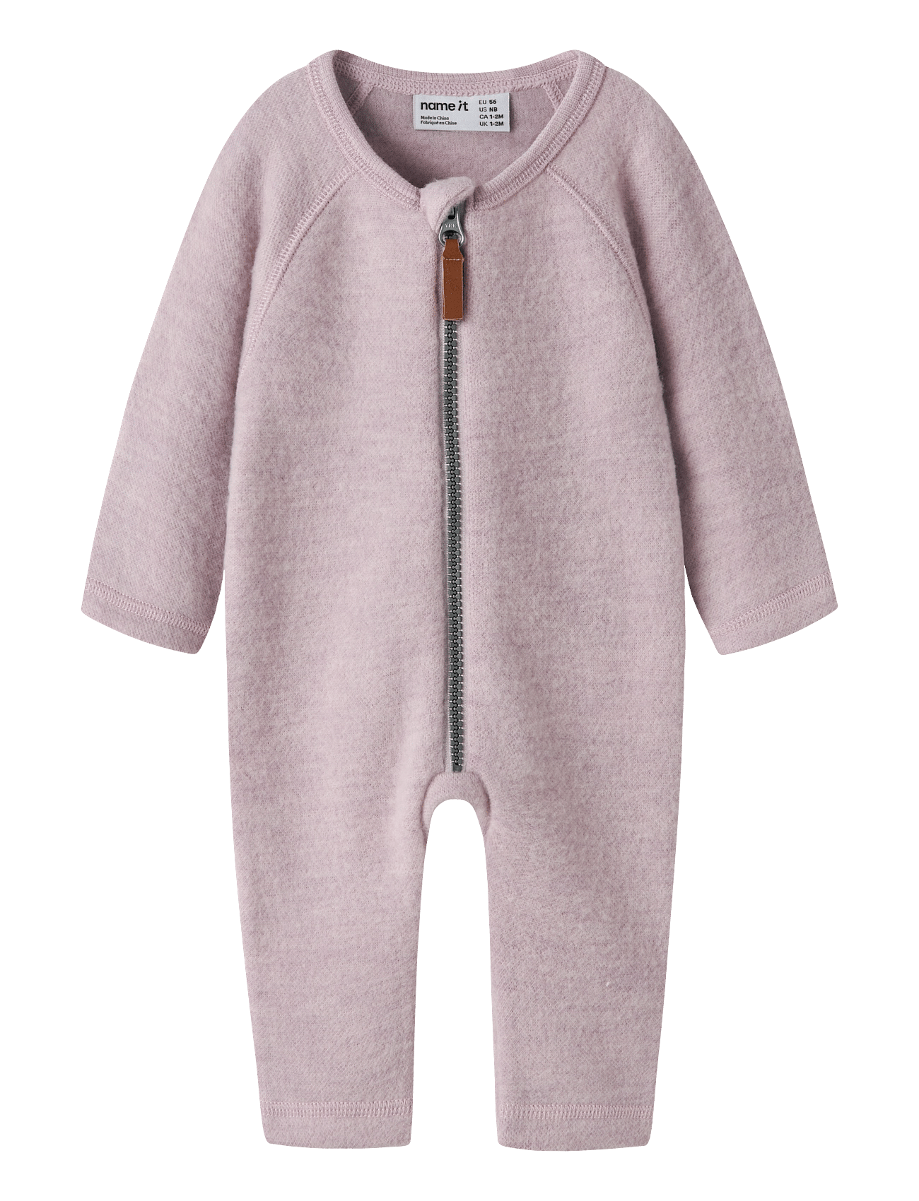 name it Nbfwmino Wool Bru Ls Suit - Purple - 80