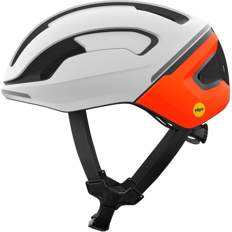 Cykelhjälm POC Omne Beacon MIPS Hydrogen White/Fluorescent Orange Matt (M)