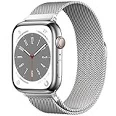 Original Naturligt Milanesisk loop kompatibel med Apple Watch Armband 49mm 46mm 45mm 44mm 42mm 41mm 40mm 38mm, Rostfritt Stål Ersättningsband för iWatch Ultra/Ultra 2, SE, Serie 10 9 8 7 6 5 4 3 2 1