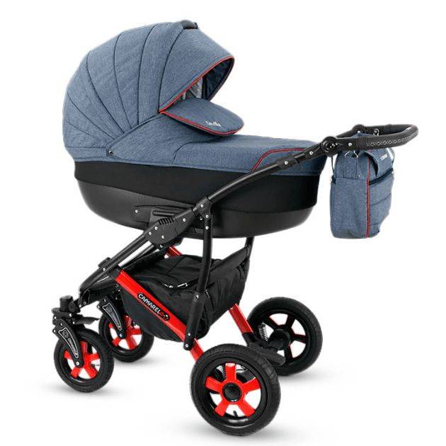 SEVILLA kombivogn - BLÅ & RØD - Outlet Liggemål: 85 cm x 39 cm