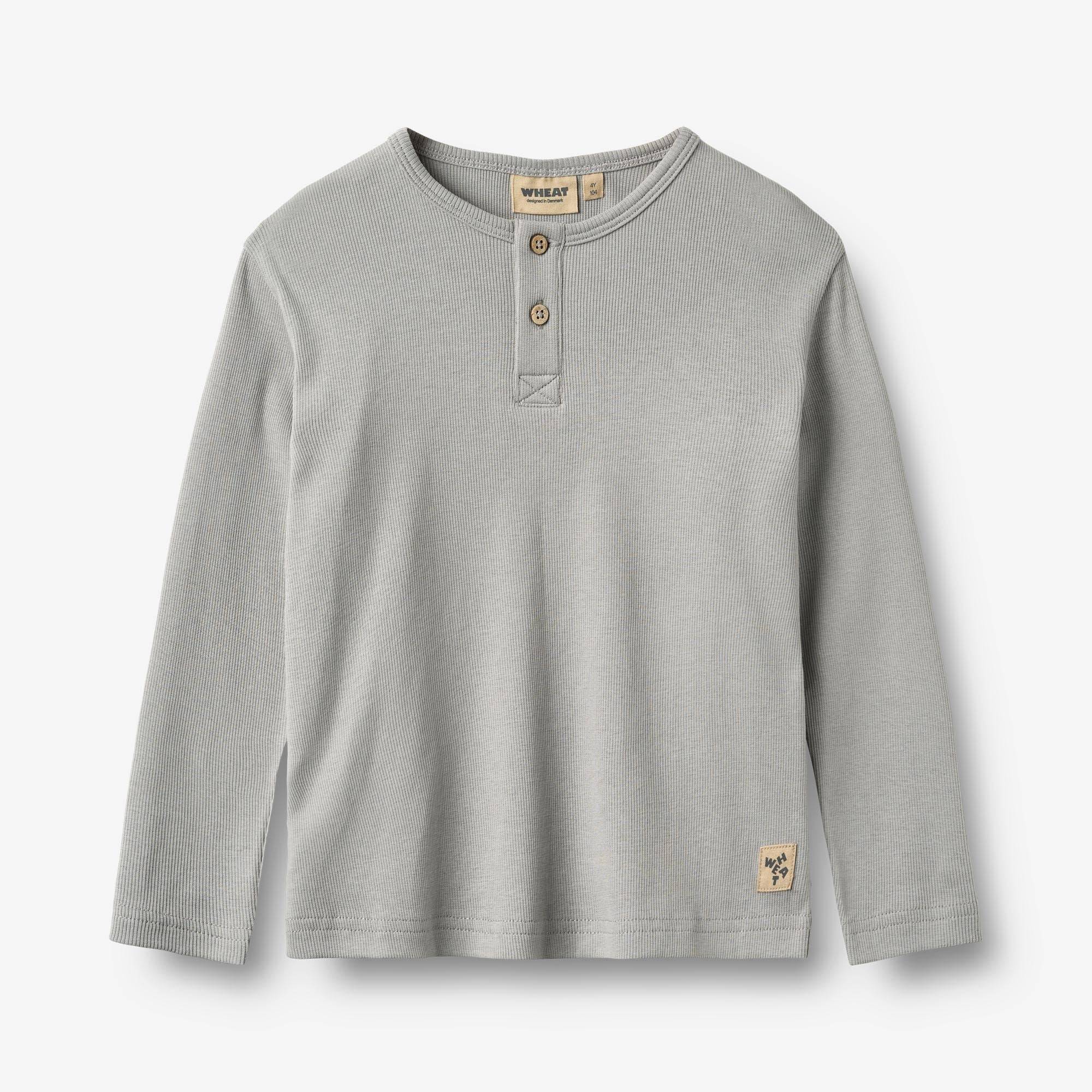 WHEAT® - Langærmet T-shirt Morris - slightly blue - Str 92.