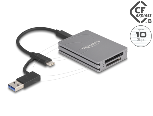 DeLock USB-C kortläsare för SD och CFexpress typ B-minneskort