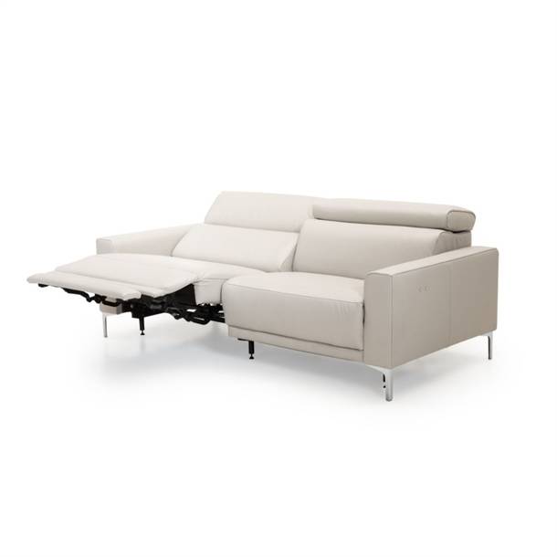 New York 3 pers. sofa 216 cm. - Soleda læder 456 Silver Grey
