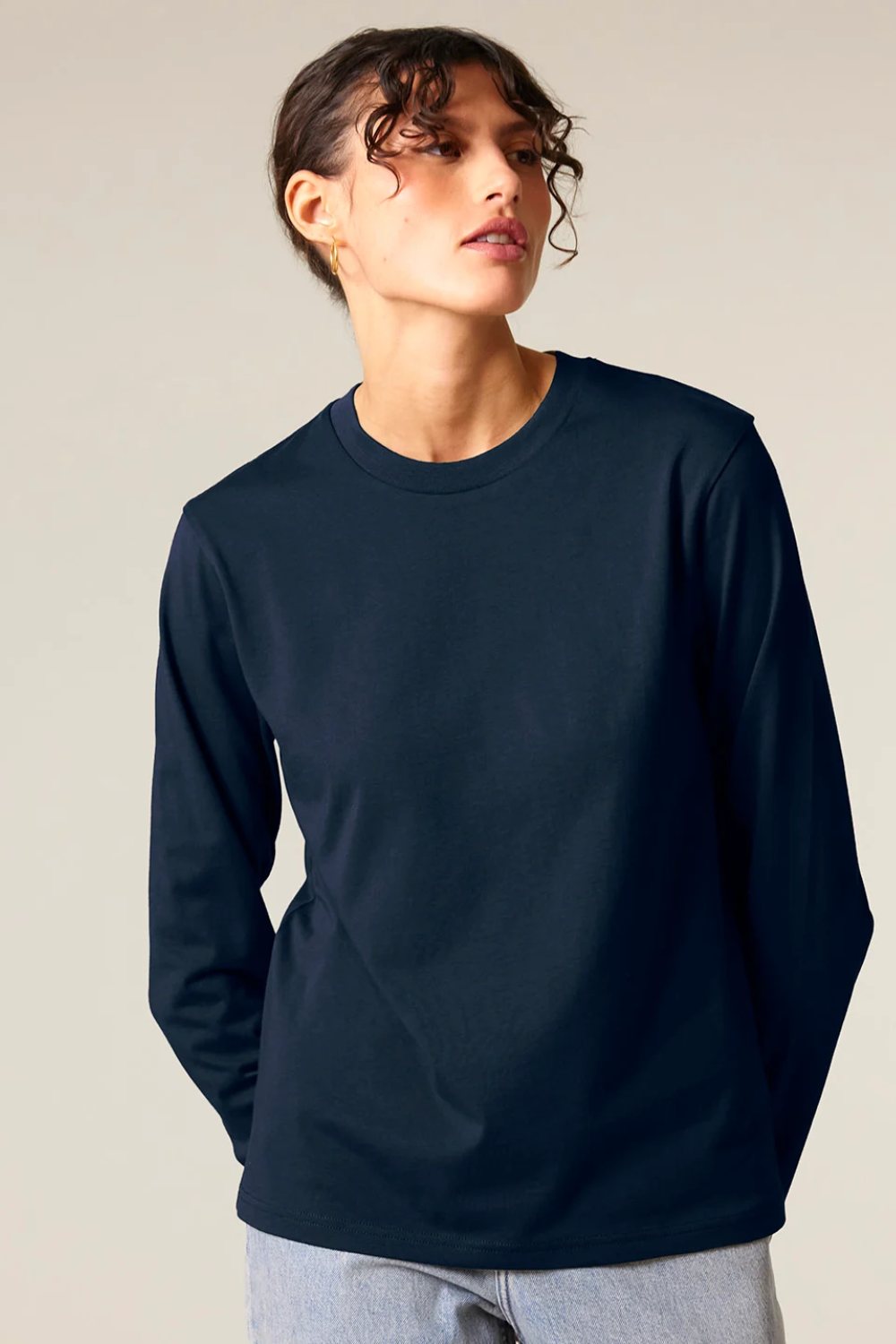 Stanley Stella Unisex Creator 2.0 Long Sleeve T-Shirt, Navy Colour: Navy, Size: XXS (XXS)