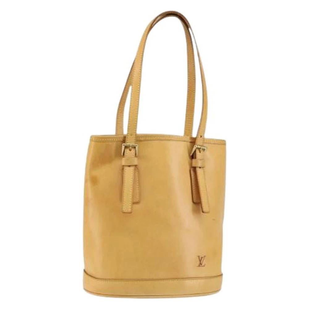 Louis Vuitton Vintage Pre-owned Bucket Bag - Vintage - Dame - Beige - ONE SIZE - Læder