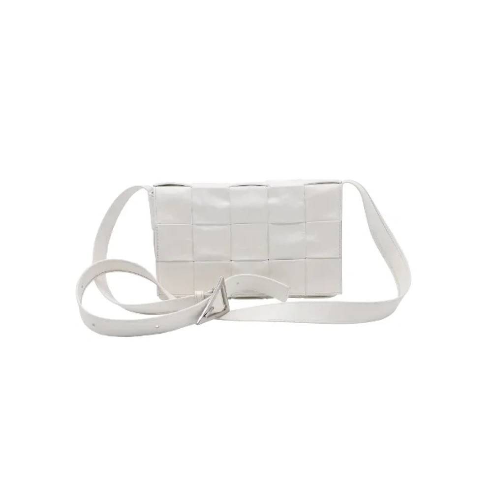 Bottega Veneta Vintage Pre-owned Laeder skuldertasker - Vintage - Dame - Hvid - ONE SIZE - Uld