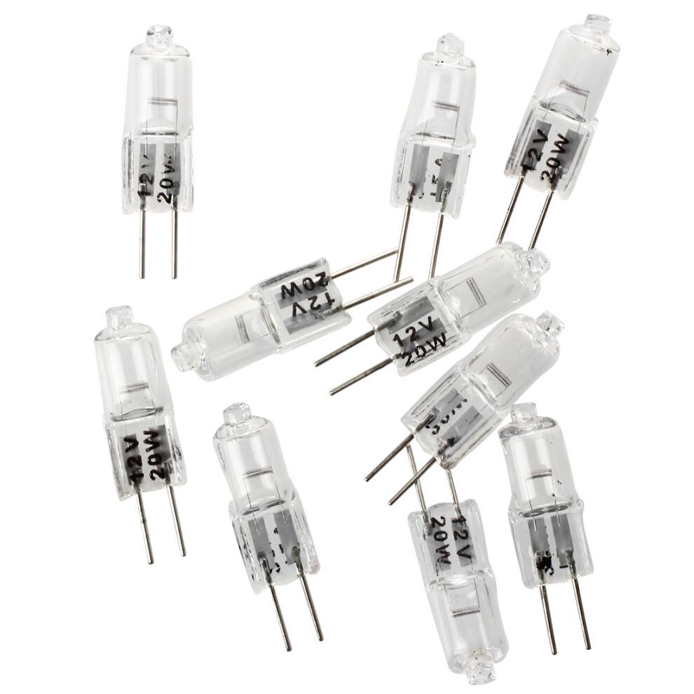 10 x G4 12V 20W klare halogen kapselpærer