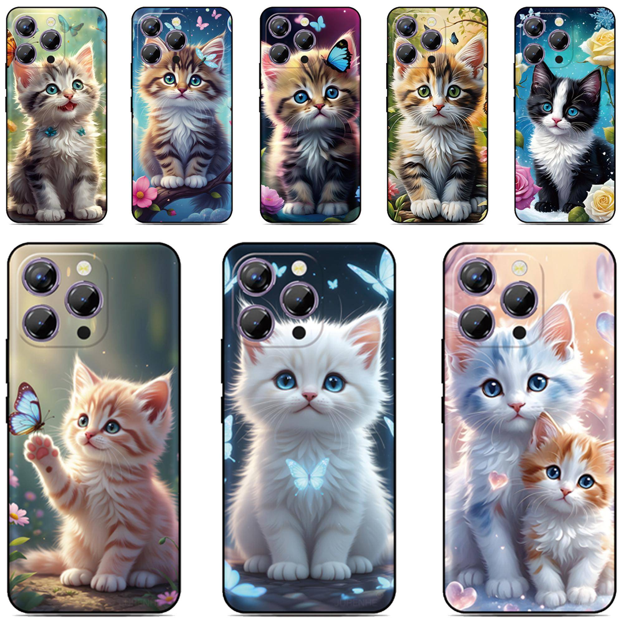 Söt Kattunge Fodral för Motorola Moto G67 G57 G56 G86 Power 5G G04 G05 G06 4G G96 G100 Pro G54 G85 G84 E15 G15 G24 Mobilskal