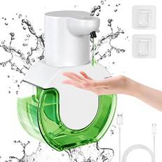 Cuteefun Automatisk flytande tvåldispenser, växelskärm, 430 ml beröringsfri uppladdningsbar handtvåldispenser, 4-nivåers justerbar vätskevolym, elektrisk väggmonterad tvåldispenser för badrum, kök