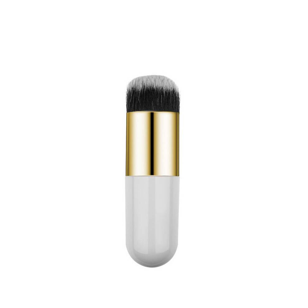 (White Gold)Chubby Pier Foundation Brush Flat Cream Makeup Brushes Powder Blusher Highlight