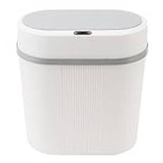 Automatisk Papperskorg, 12L Beröringsfri Badrumssoptunna med Lock, Vit Liten Rörelsesensor Smart Papperskorg Soptunna för Kök, Kontor, Vardagsrum, Toalett, Sovrum, Husbil