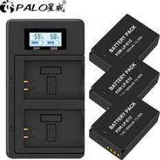 1-4 st 1800 mah lp -e12 lpe 12 lp e12 kamera batteri akku + lcd usb laddare för canon m 100d kiss x7 rebel sl1 eos m10 eos m50 dslr - 3 st och laddare