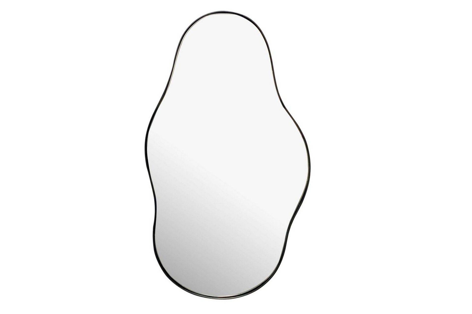 Wohnling Spegel Asymmetrisk metallram oval 80 cm - Väggspegel Svart