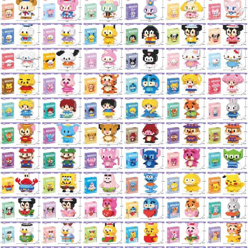 108 stil Stitch LinaBell StellaLou Byggklossar Prinsessa Tecknade Figurer Klossar Barns Monteringsleksaker Modell Present