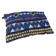 Campingkudde, Ergonomisk Halsluftkudde Lumbal Kudde Backpacking Kudde med Förvaringspåse Uppblåsbar Resekudde för Resevandring Ryggsäck, 17.7x11.8in (Mystisk blå)