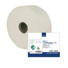Toalettpapper Abena Jumbo Midi 2-lags Vit 300m 6rl