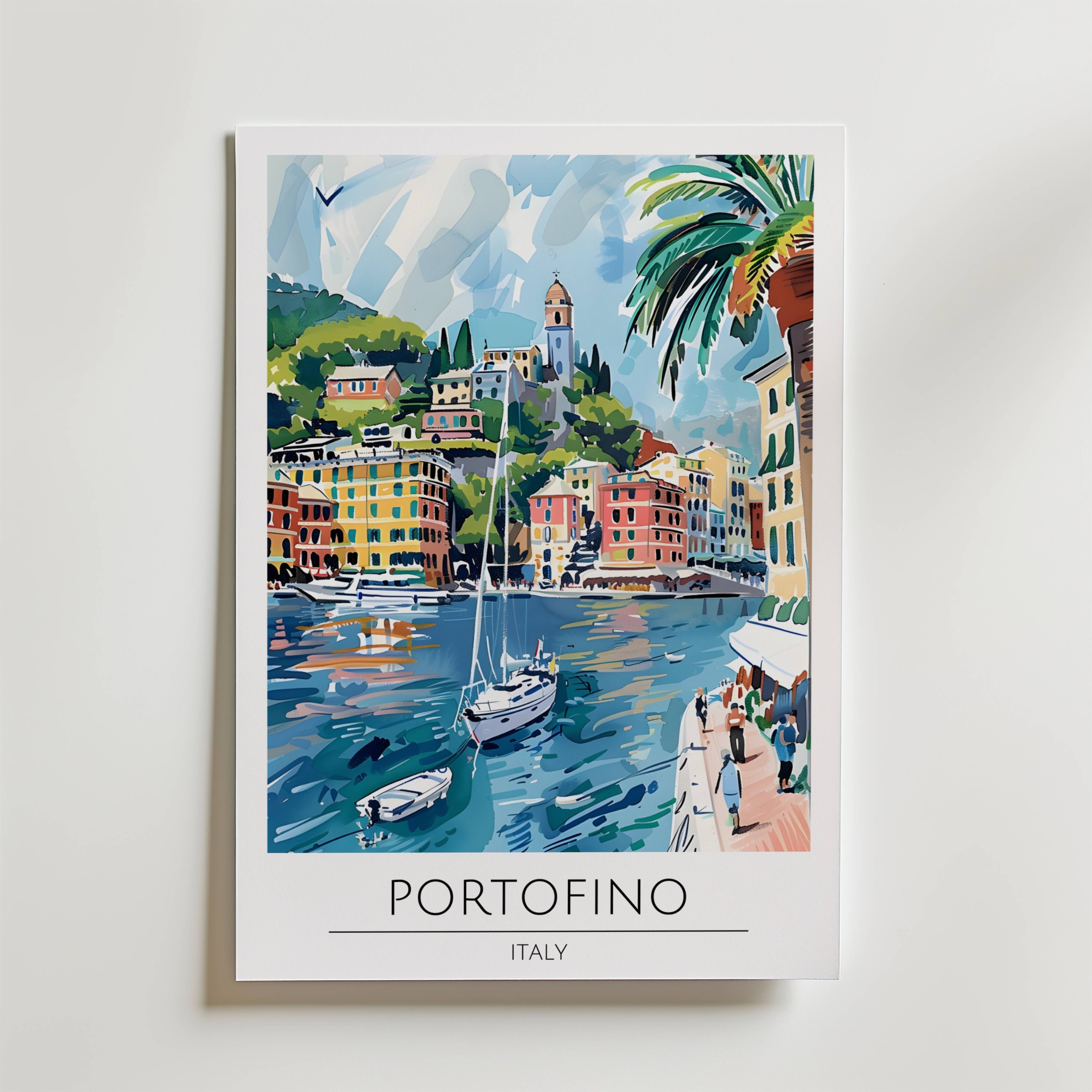 Portofino Harbor Escape Poster - Premium Canvas 100x140 cm