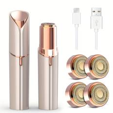 TEMU Facial Hair Removal For Women,painless Women's Facial Hair Remover, Usb Rechargeable, Hair Remover For Upper Lip, Chin, , Mustache, With 4 Replacement Head