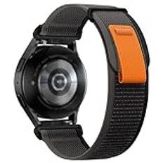 PIOWNN 20 mm slinga, kompatibel med Samsung Galaxy Watch 7 6 5 4 rem 44 mm 40 mm, mjukt nylonflätat elastiskt sportband för Watch 6 Classic/Watch 5 Pro/Watch 4 Classic/Active 2/Watch 3, svart/grå