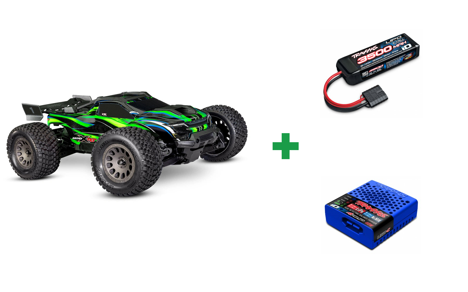 Mini XRT RTR TQi VXL-3s - Kompakt størrelse, ekstrem power - Grøn / Hurtig-pakke - 40W hurtiglader og ekstra batteri
