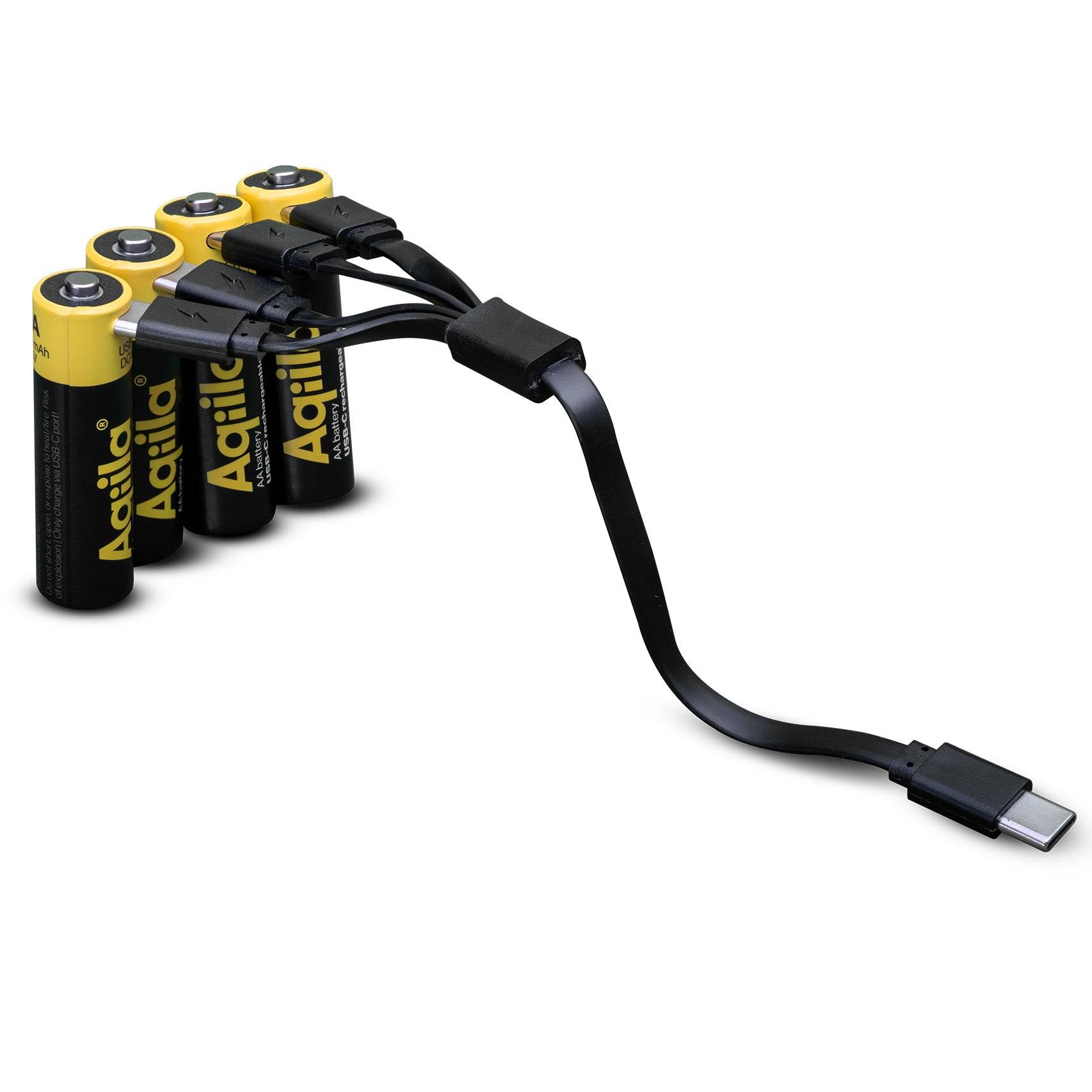 Aqiila Uppladdningsbart USB-C Lithium batteri AA 1,5V 4-pack