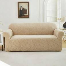 1PC Jacquard Elastic Sofa Cover, Modern Style Anti Slip Sofa Cover, Suitable For L-Shaped Sofas And 1/2/3/4 Seat Sofas, Universal For All Seasons, Eas - Khaki - Single Seat,2 Seater,3 Seater,4 Seater