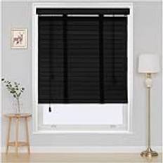 Natural Solid Wood Blinds, Wooden Venetian Blinds, Horizontal Venetian Blinds, Natural Solid Wood Window Shades, Light Filtering Blinds, Insulation Venetian Shades,Black,150x175cm/59 * 69in