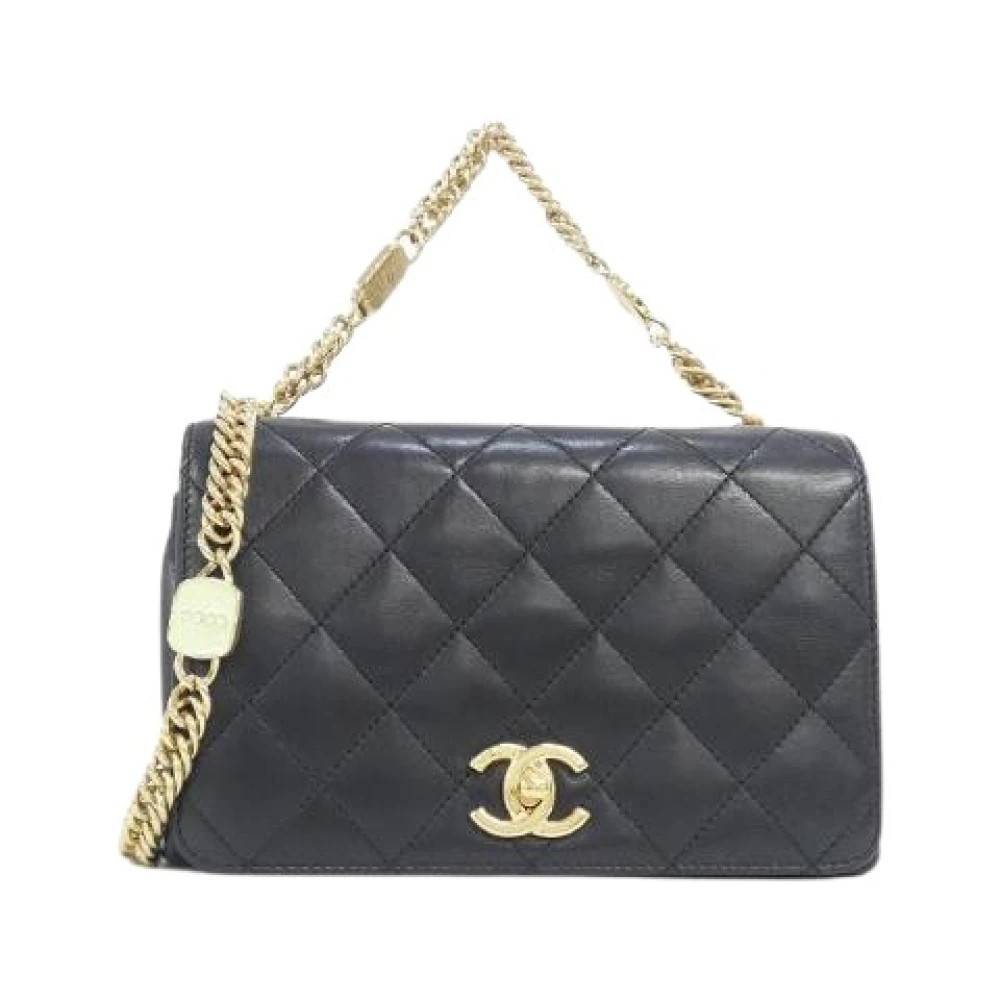Chanel Vintage Pre-owned Lambskin Skuldertaske - Vintage - Dame - Sort - ONE SIZE - Uld