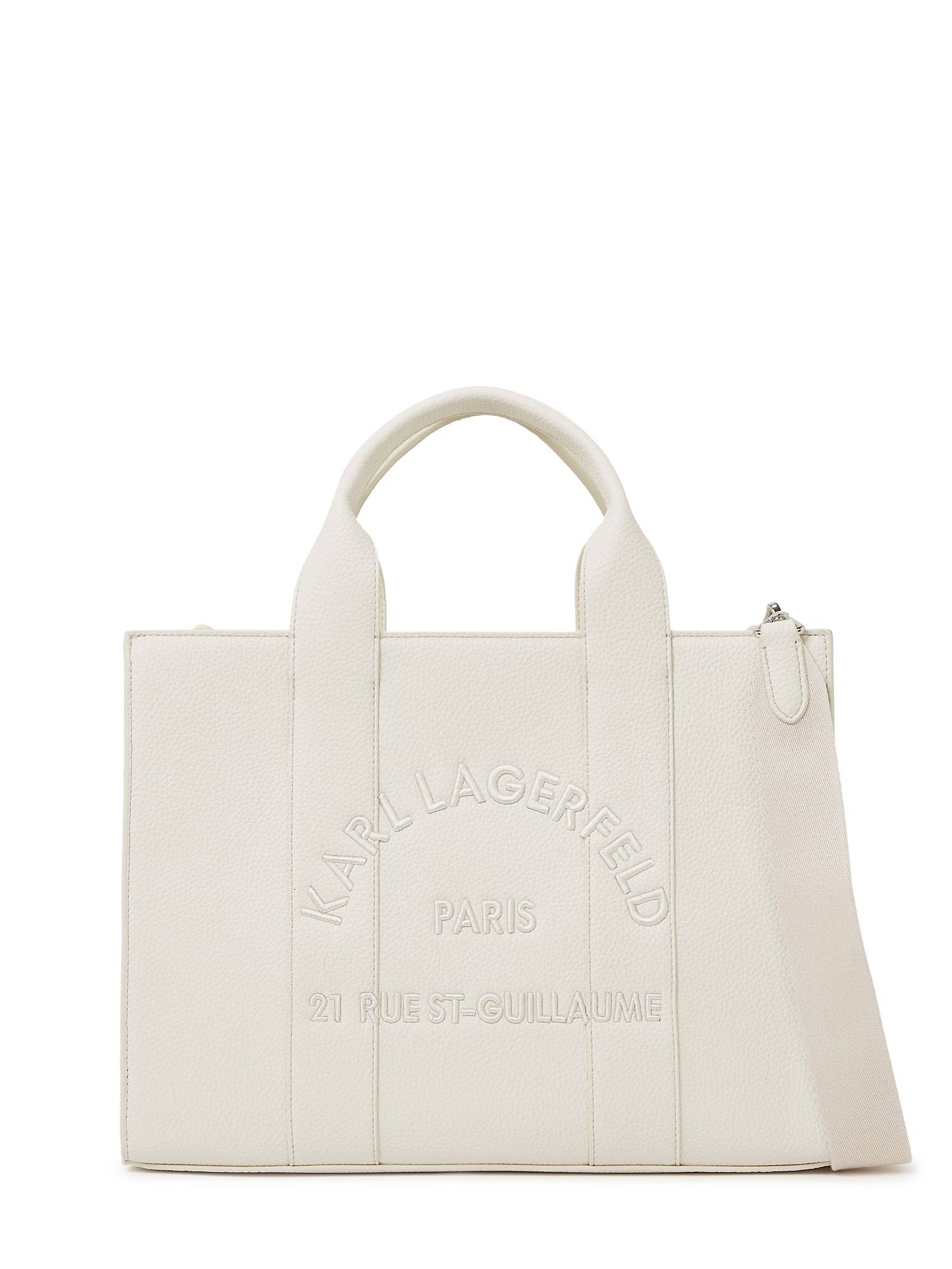 Karl Lagerfeld Håndtaske 'Rue St-Guillaume'  sort / naturhvid