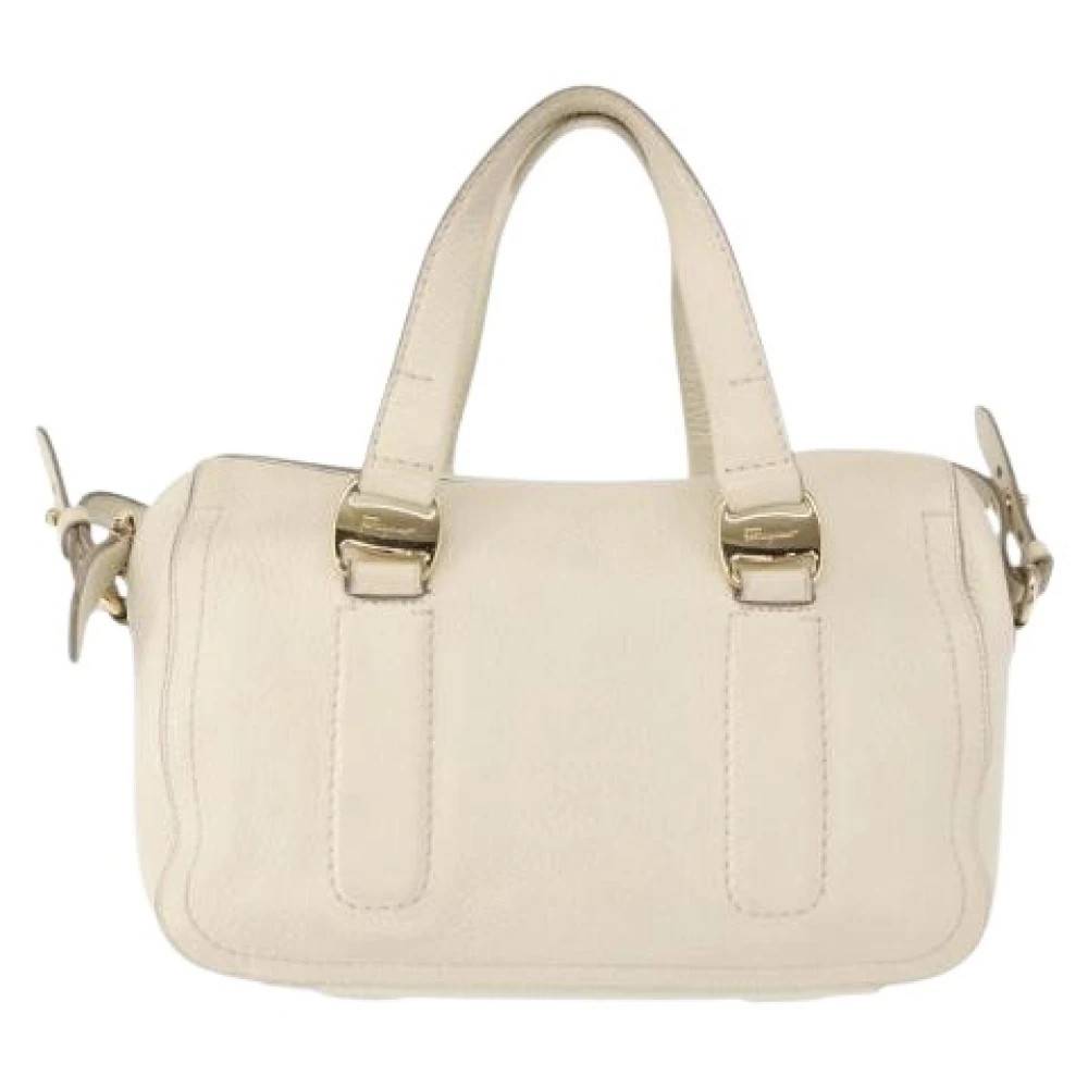 Salvatore Ferragamo Pre-owned Pre-owned Håndtaske - Vintage - Dame - Hvid - ONE SIZE - Læder