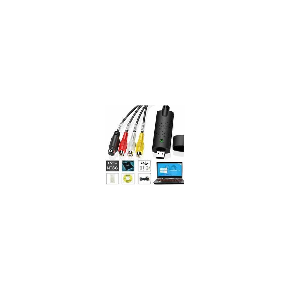 Videoinspelning Ljudvideo USB 2.0 Digital VHS-omvandlare Inspelningsbox Videoinspelning från videobandspelare VHS-kassetter C Hi8-överföring