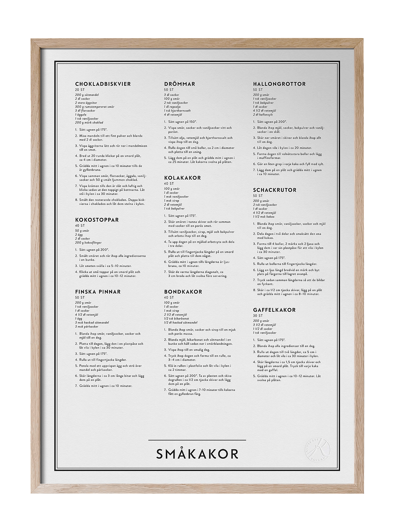 Kunskapstavlan® Småkakor - Beige - 30X40
