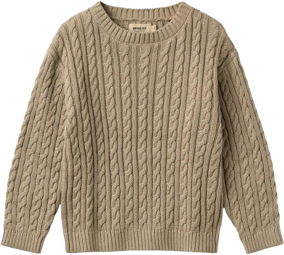 Wheat Knit Pullover L/S Oliver Stl. 104/4y unisex - Sweatshirts Från Magasin - Gravel (104/4y)