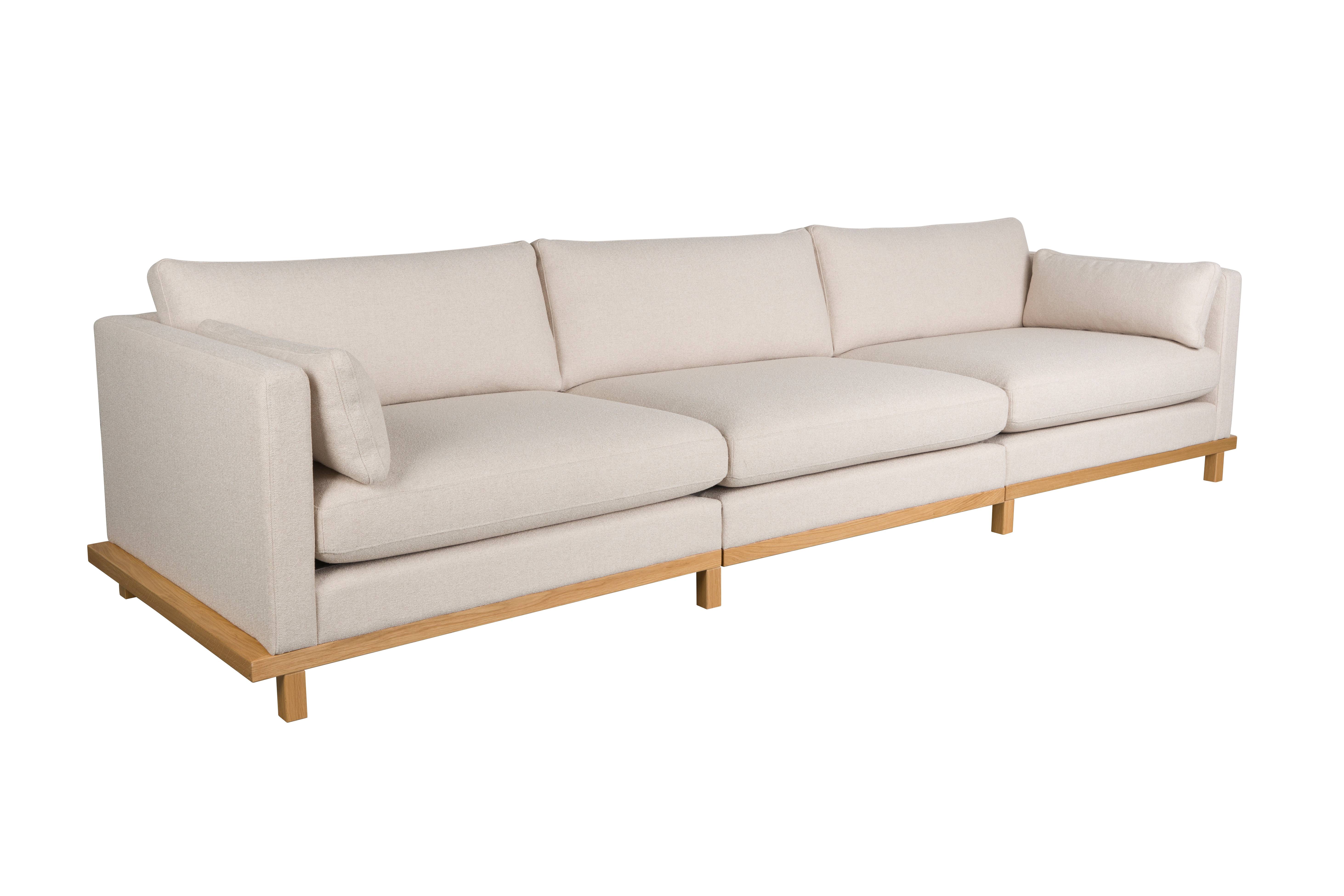 ZUIVER Blossom 4,5 pers. sofa - sand polyakryl og natur egetræ