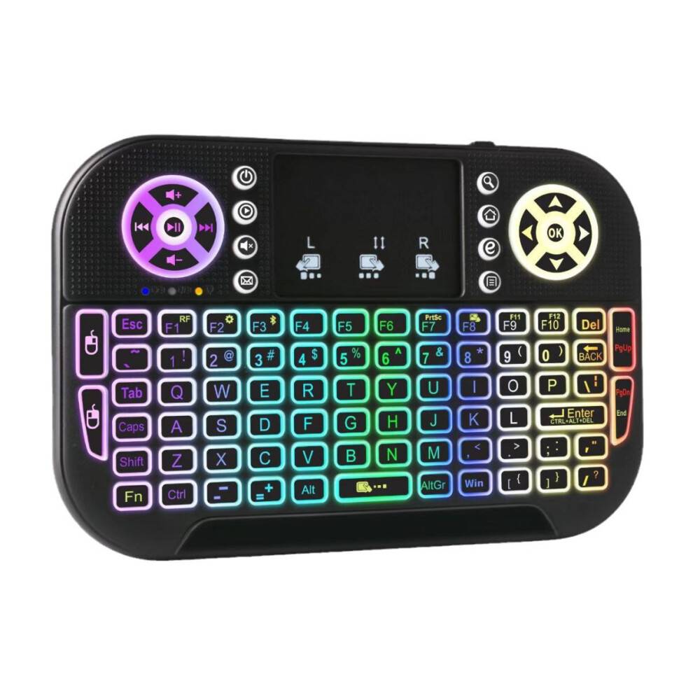 Bærbart mini-tastatur med multifunktionsdesign, trådløst tastatur med touchpad, kompatibelt med pc, smart-tv, Xbox, PS4 og flere enheder, fø