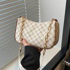 Fashion Versatile Casual Retro Minimalist Shoulder Bag - Beige - one-size