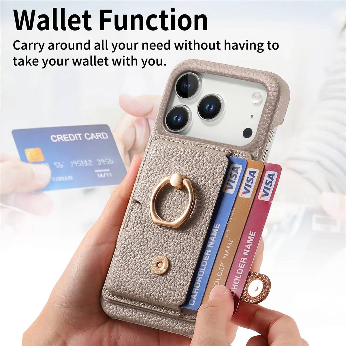 Ring Holder Cards Solt Wallet Phone Case for Apple IPhone Air 16E 17 16 15 14 13 12 11 Pro Max Protective Leather Cover