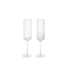Ripple Champagne Flutes - Set of 2 - Clear