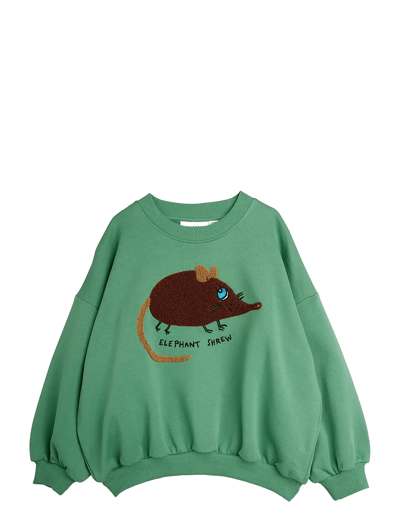Mini Rodini Elephant Shrew Chenille Sweatshirt - Green - 68/74