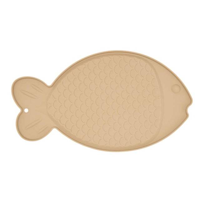 Little&Bigger Dinner Time Underl&auml;gg i Silikon Fisk Beige 44 x 25 cm