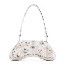 Diesel, Tasker , Dame, Hvid, ONE SIZE, Uld, Kat Print Håndtaske Multifarvet