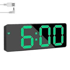 Vækkeur LED-display Digitalt spejl Vækkeur Batteri/stik-i Vækkeur