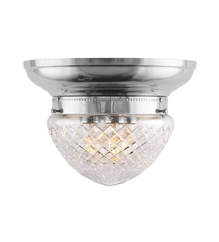 Plafond - Frödingplafond 200 nikkel, slebet, klart glas
