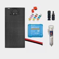 Solcellspaket för fast installation Juni Solar Junction Box Black Edition, 100 W, monokristallin, flexibel, 12 V, 1040 x 520 x 3 mm, med MPPT-regulator (10 amp) + kablar + säkringshållare & säkring + lim