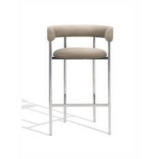 Møbel Copenhagen Font Barstol med Armstöd 75 cm Hallingdal 65 200/Polerad stålstomme