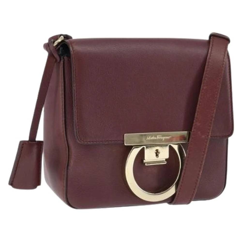 Salvatore Ferragamo Pre-owned Pre-owned Læder Skuldertaske - Vintage - Dame - Rød - ONE SIZE - Uld