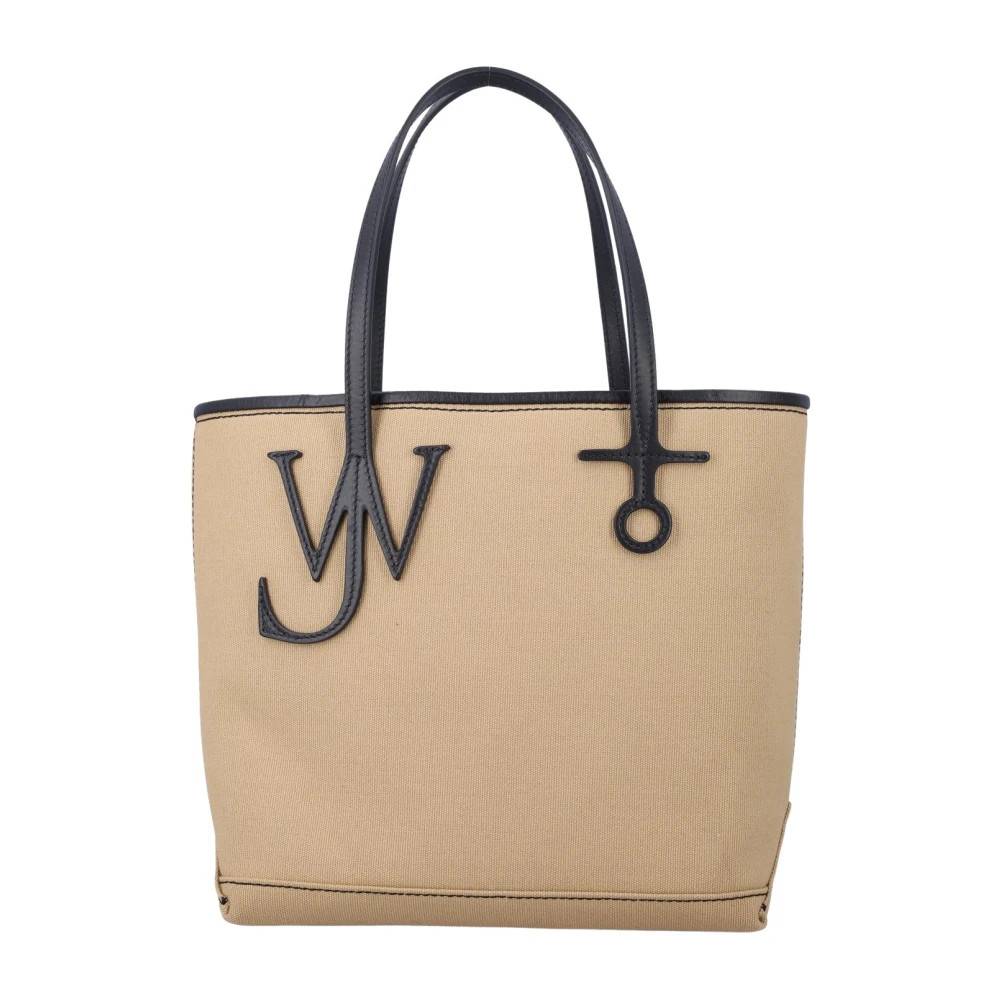 JW Anderson Logo Canvas Tote Bag - Tasker - Dame - Beige - ONE SIZE - Læder