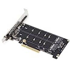 M.2 NVME SSD M Nyckel Till PCIE X8 Adapter Card, PCIE Till NVME Dual Drive Expansion Card, 32Gbps SSD PCIE 3.0/4.0 Adapter för Stationär PC, PCI-E Full Channel Full Speed(ph45)